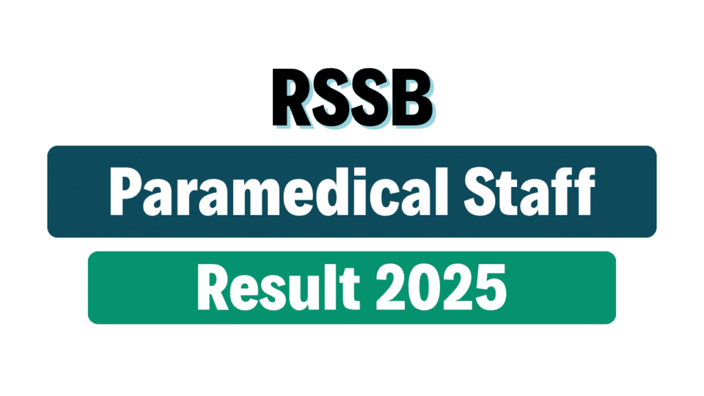 RSMSSB RMES Paramedical Staff Result 2025